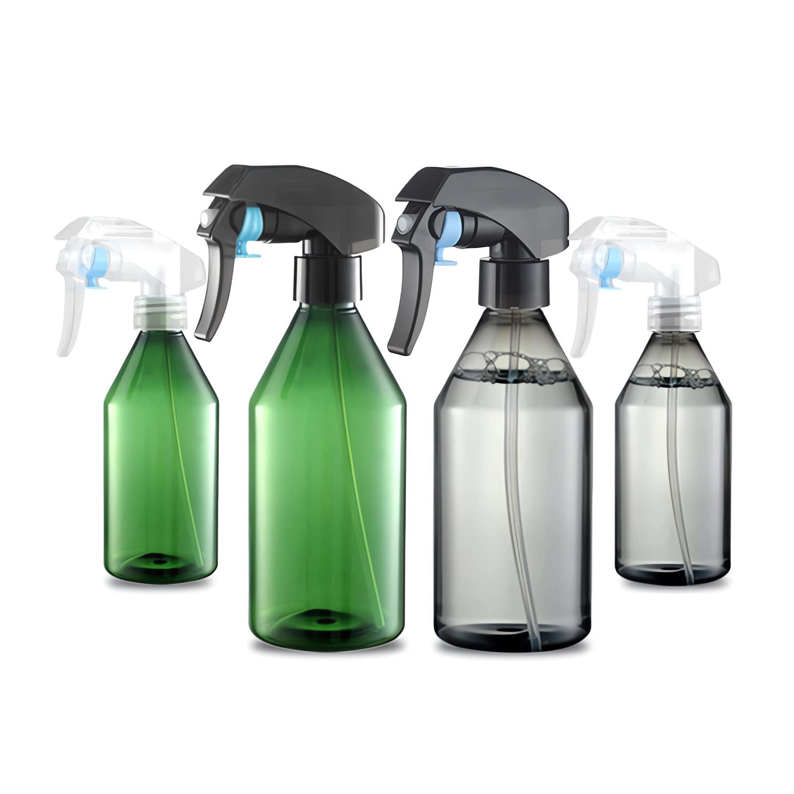12 Stück, 300ml Grau Plastik Kunststoff Sprühflasche Mit Schwarz Sprüher Nachfüllbar Sprühflaschen Leer für Blumen, Haare, Reisen, Reinigung, Gartenarbeit Kosmetik