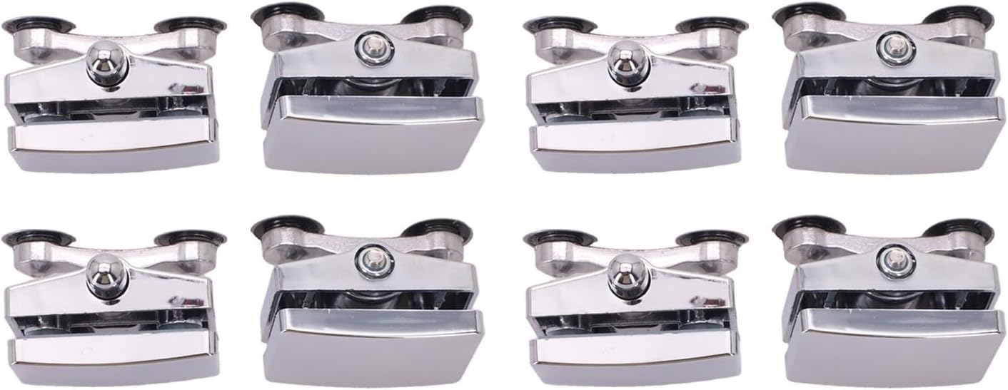 Shower Screen Door Rollers 8PCS Set Top and Bottom Runners for Sliding Glass Doors Curved Steam Room Hardware 23mm ABS Quiet Slide Pulleys Chrome Finish