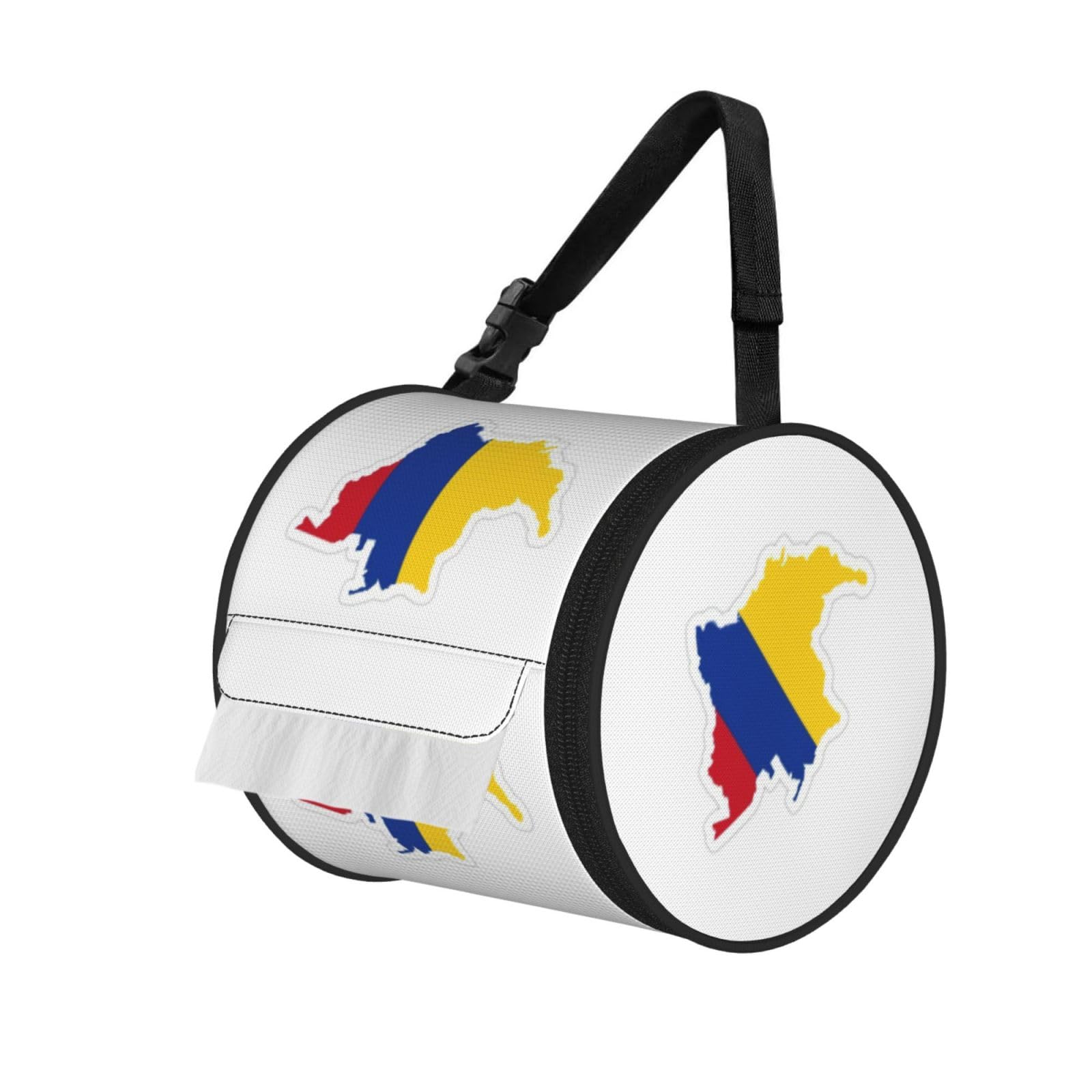 Colombia Flag Map Print Fashion Tissues Organizer Box, Hanging Tissue Holder For Purse Coins For Car Office Daily Outing