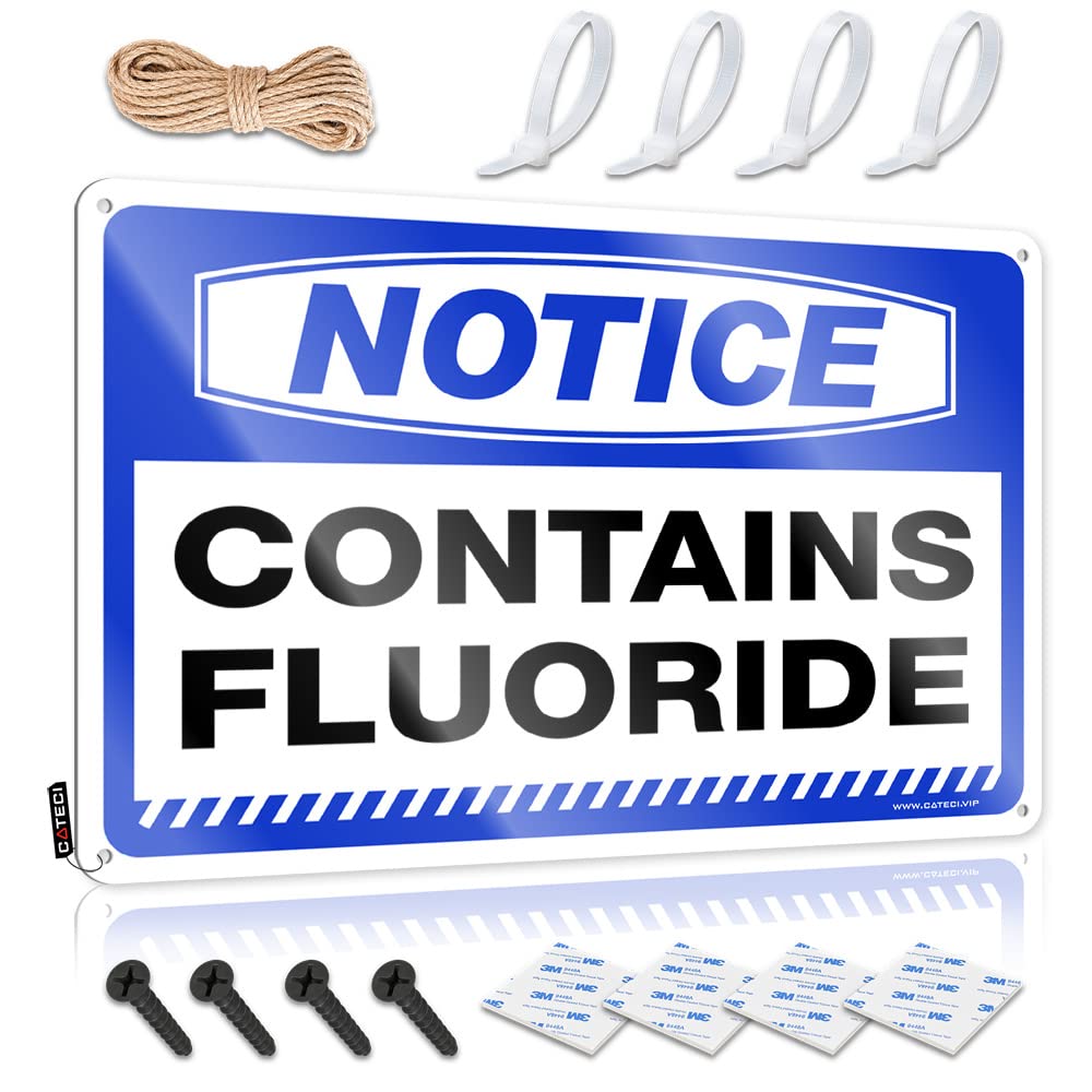 HELIOFORGE Beer Bar Metal Sign Notice Contains Fluoride Tin Sign Funny Sign Decor Metal Bar Signs(30X40CM)