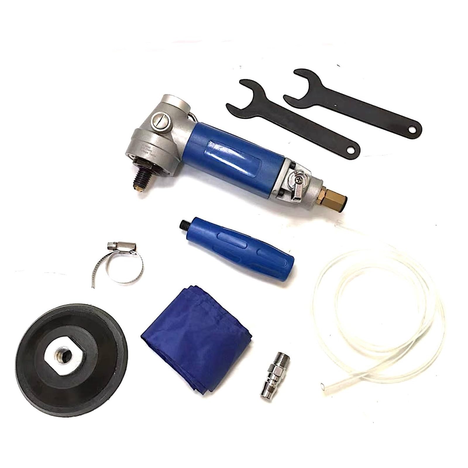 Lijadora de Chorro de Agua neumática de Escape Trasero Almohadilla de Respaldo de 4 ", Amoladora húmeda Duradera Posición de manija Doble for usuarios de Mano Izquierda