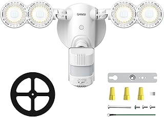 SANSI LED Security Lights Motion Sensor Light Outdoor, Dusk to Dawn Flood Light Outdoor, 30W 4000lm 5000K Motion Light, IP65 Waterproof Motion Sensor Flood Light Exterior Light, White