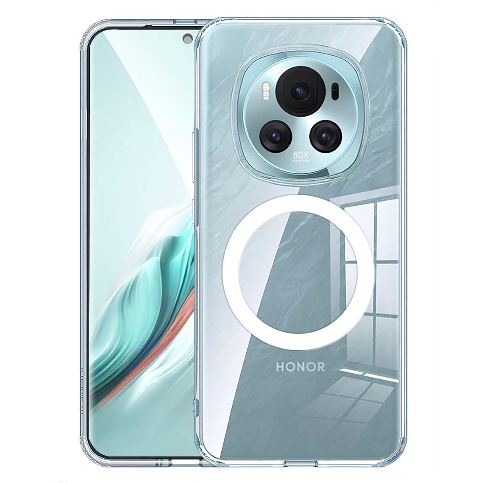 for Honor Magic 6 Pro Case, Compatible with Magsafe Wireless Charging, Clear back [15 FT Military Grade Protection] [Not-Yellowing] Shockproof phone cover for Magic 6 Pro 5G (Clear)