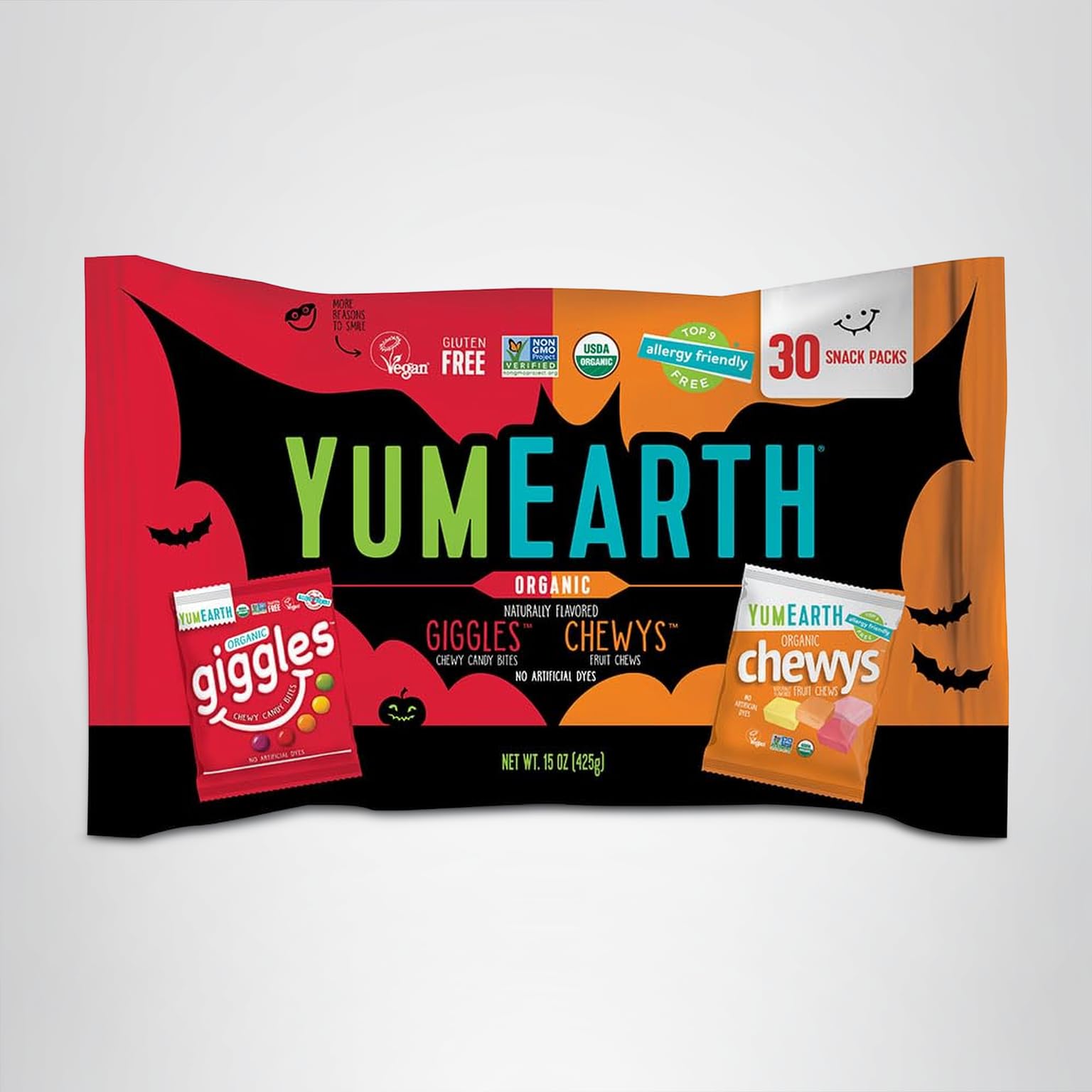 YumEarth Organic Halloween Giggles and Chewys Candy Variety Bag