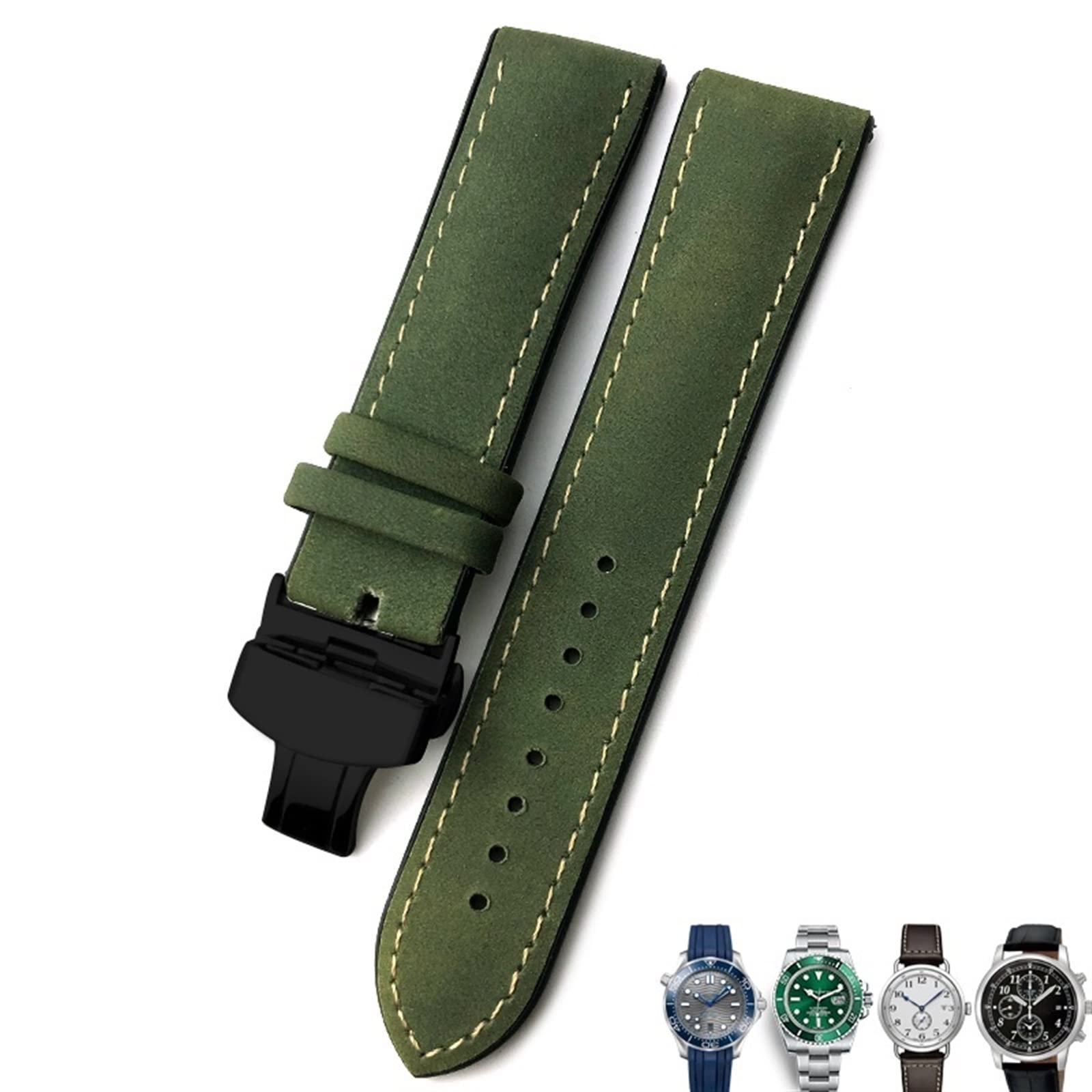 20mm 21mm 22mm Leder Uhrenarmband Schwarz Braun Bänder Für Omega 300 IWC Armband