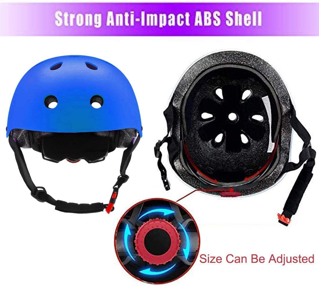 Ensemble de casque de vélo pour enfants, genouillères, coudières, protège-poignets réglables pour filles et garçons de 5 à 15 ans, équipement de protection pour le sport, le cyclisme, le patinage à