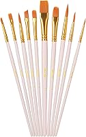 Vista 12 de Mr. Pen - Pinceles para pintura acrílica, 10 piezas, mango ergonómico de madera, cerdas sintéticas en diferentes tamaños y formas, pinceles