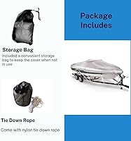 Vista 6 de Savvycraft Funda para lancha de 14 a 16 pies, poliéster resistente e impermeable de grado marino para lanchas V-Hull, lanchas de bajo