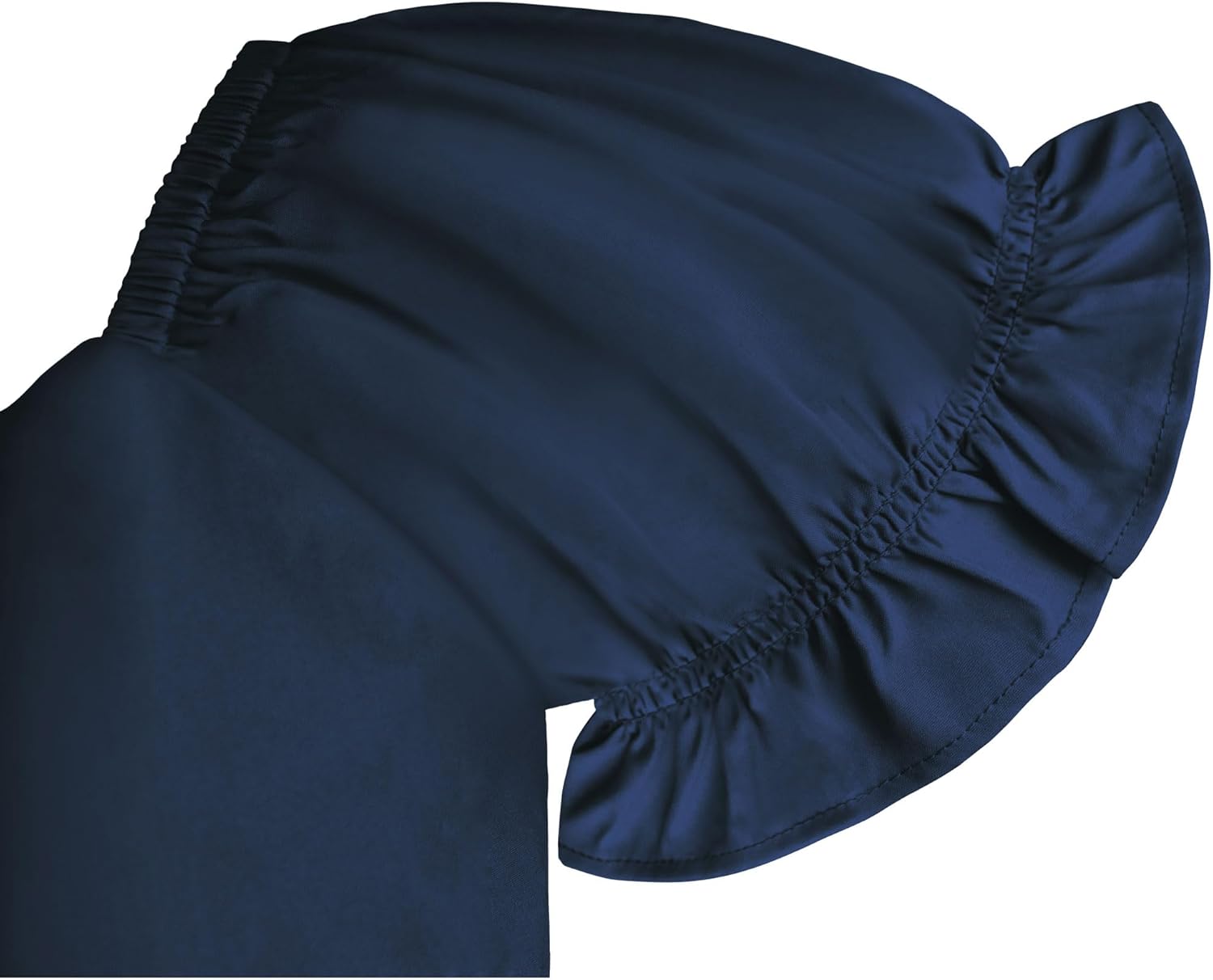 Women's Crop Tops Ruffle Short Sleeve Tie Back Summer Off Shoulder Top Blouse - Image 7