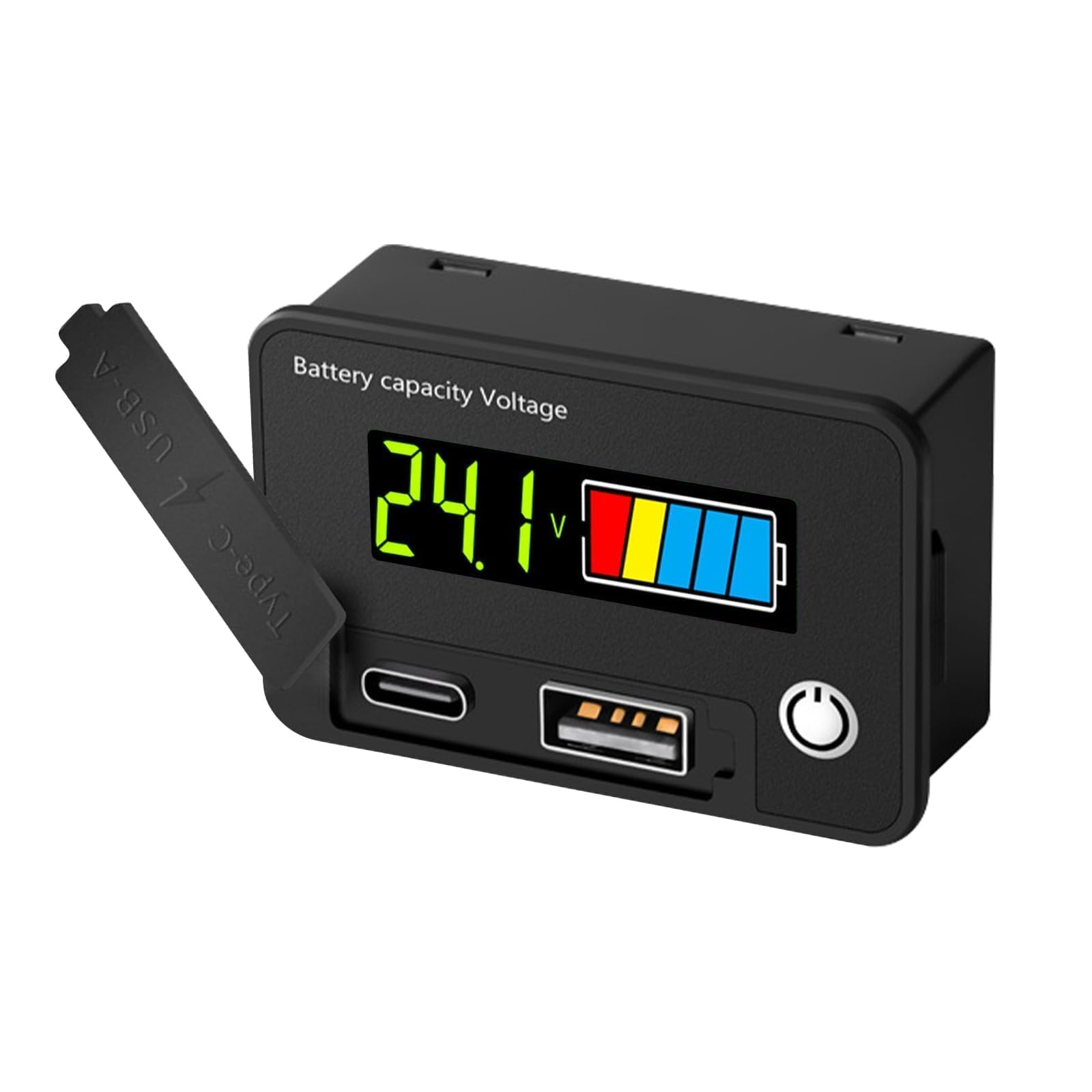 Dual USB Car Voltmeter - Digital LED Display For 12V Battery Voltage Monitoring