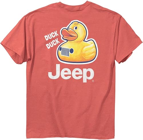 Jeep Duck Duck - Camiseta de manga corta para hombre, rosa, amantes del diseño de pato de goma, 100% algodón hilado en anillo, sandía