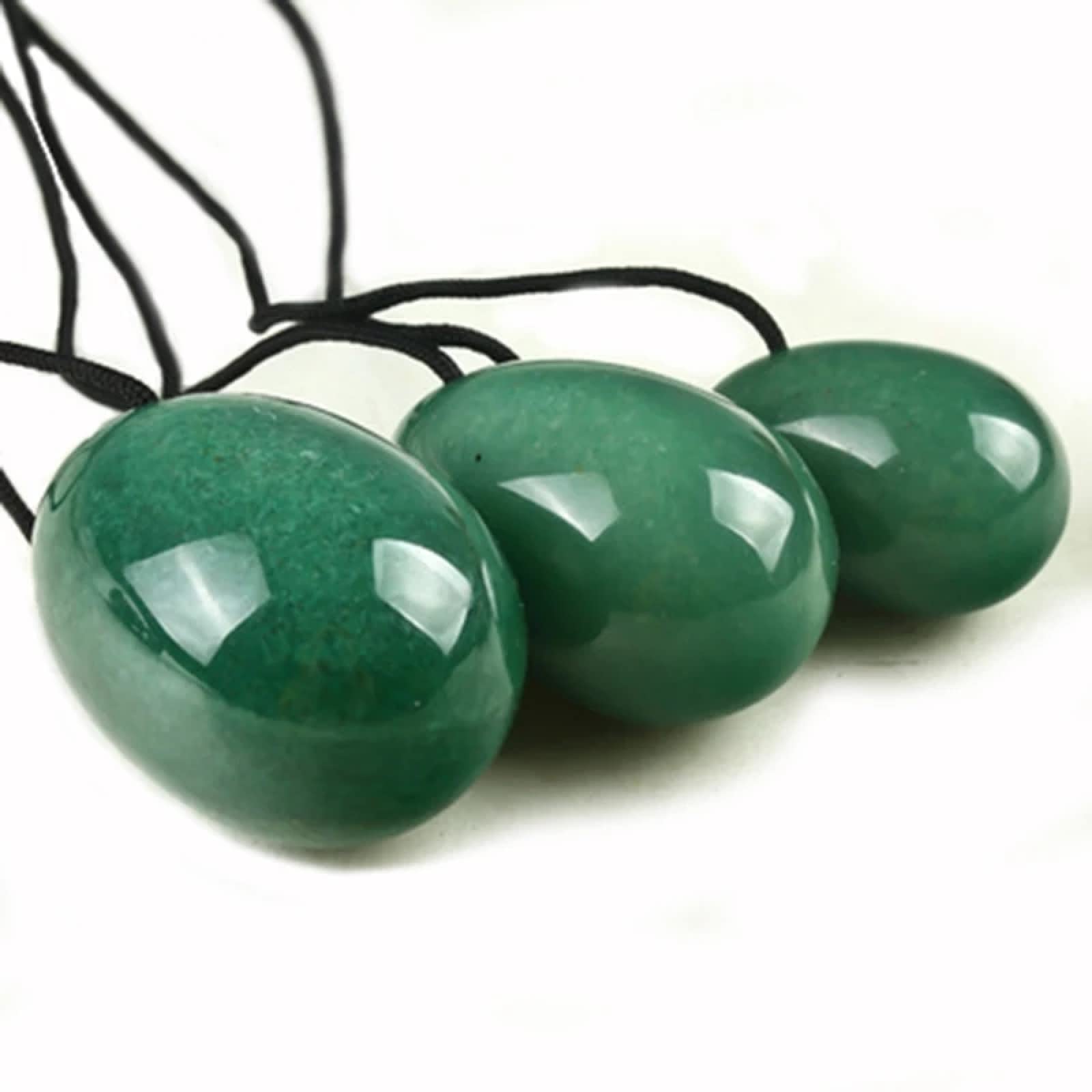 3pc Natural Green Jade Yoni Egg Crystal Egg Stone Eggs Kegel Exercice Boules vaginales Vaginal Exerciseur, yoni Egg No Box