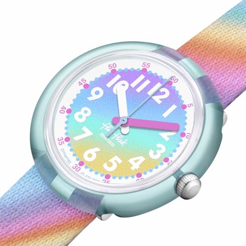 Flik Flak Girl Kids Watch Biosourced Quartz Waterproof Liquid Rainbow3