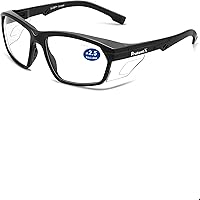 Vista 29 de ProtectX Anteojos de seguridad clásicos, lentes antivaho resistentes a los arañazos, gafas protectoras para el trabajo, interior/exterior, ANSI Z87.1