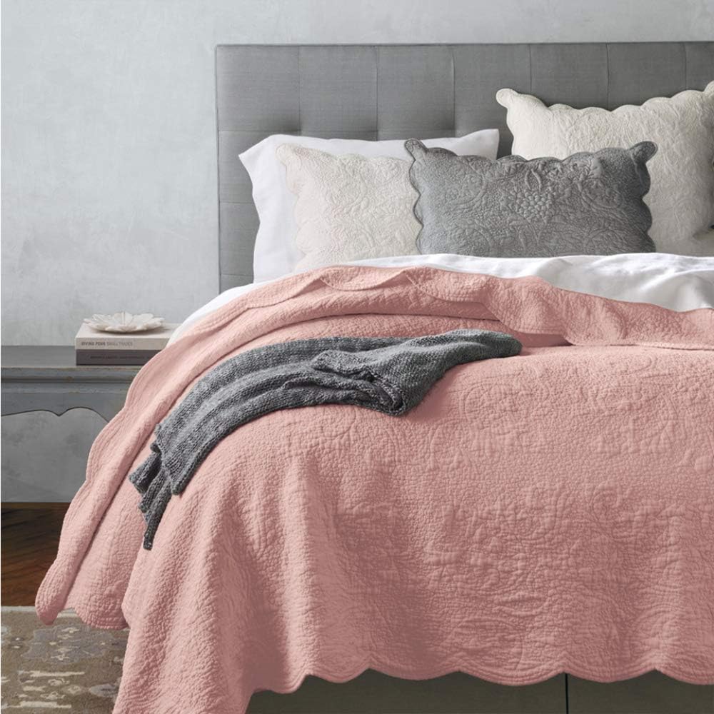 Amity Home Brandon Pink Linen 20" x 26" Inch Standard Sham Decorative Pillow Cover (Standard Sham)