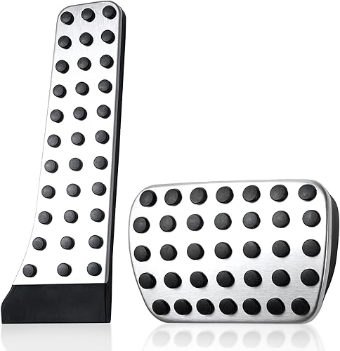 Cubierta de pedal de freno y gasolina acero inoxidable cepillado con almohadillas antideslizantes de goma compatibles con Mercedes-Benz