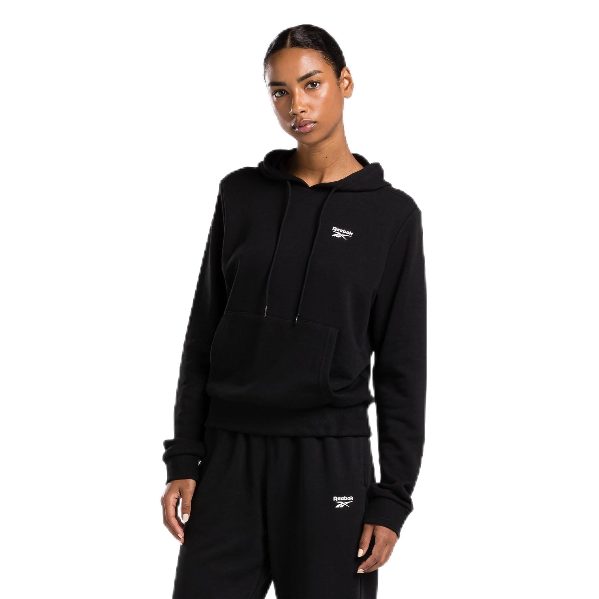 Reebok Women's Black Ri Sl French Terry Hoodie
