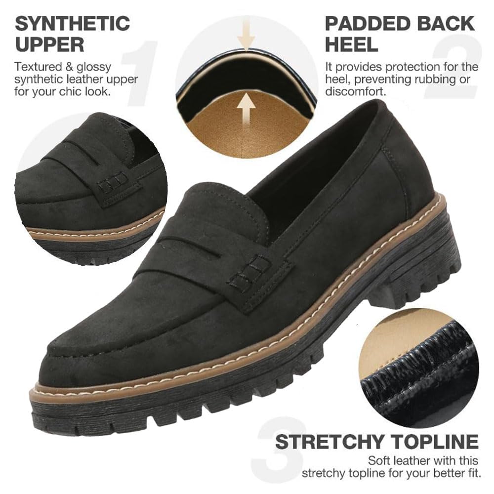 Mocasines con Plataforma, Mocasines Cómodos para Mujer, Mocasines con Plataforma para Mujer, Cómodos Y Sin Cordones, Moda Informal