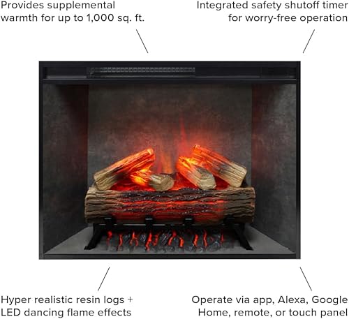 Vista 40 de Modern Ember Uptown - Kit de molduras para chimenea eléctrica, kit de 28 molduras para calentador eléctrico, insertos de chimenea eléctrica
