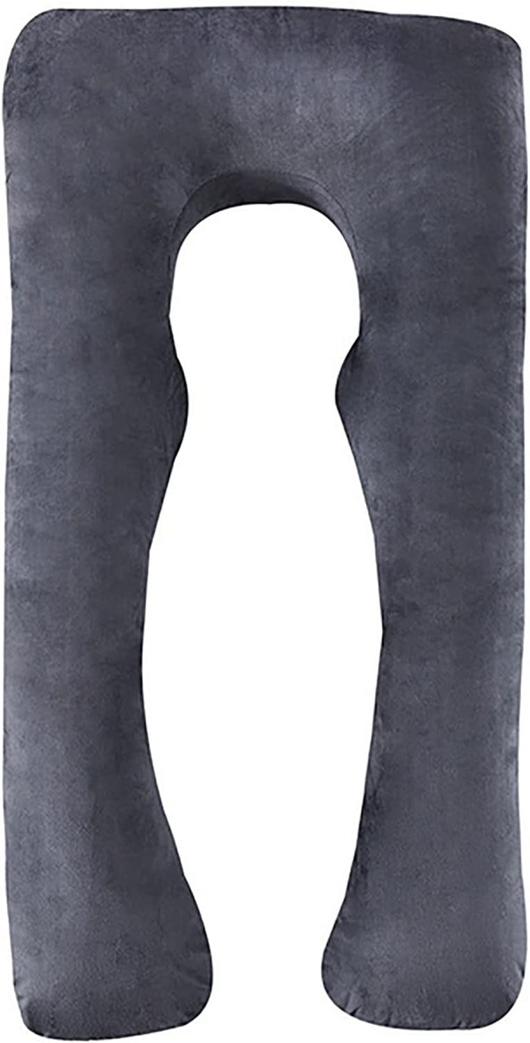 Maternity Pillow U-Shaped Maternity Support Pillow Replaceable and Washable Cover High-Density Filling Gray