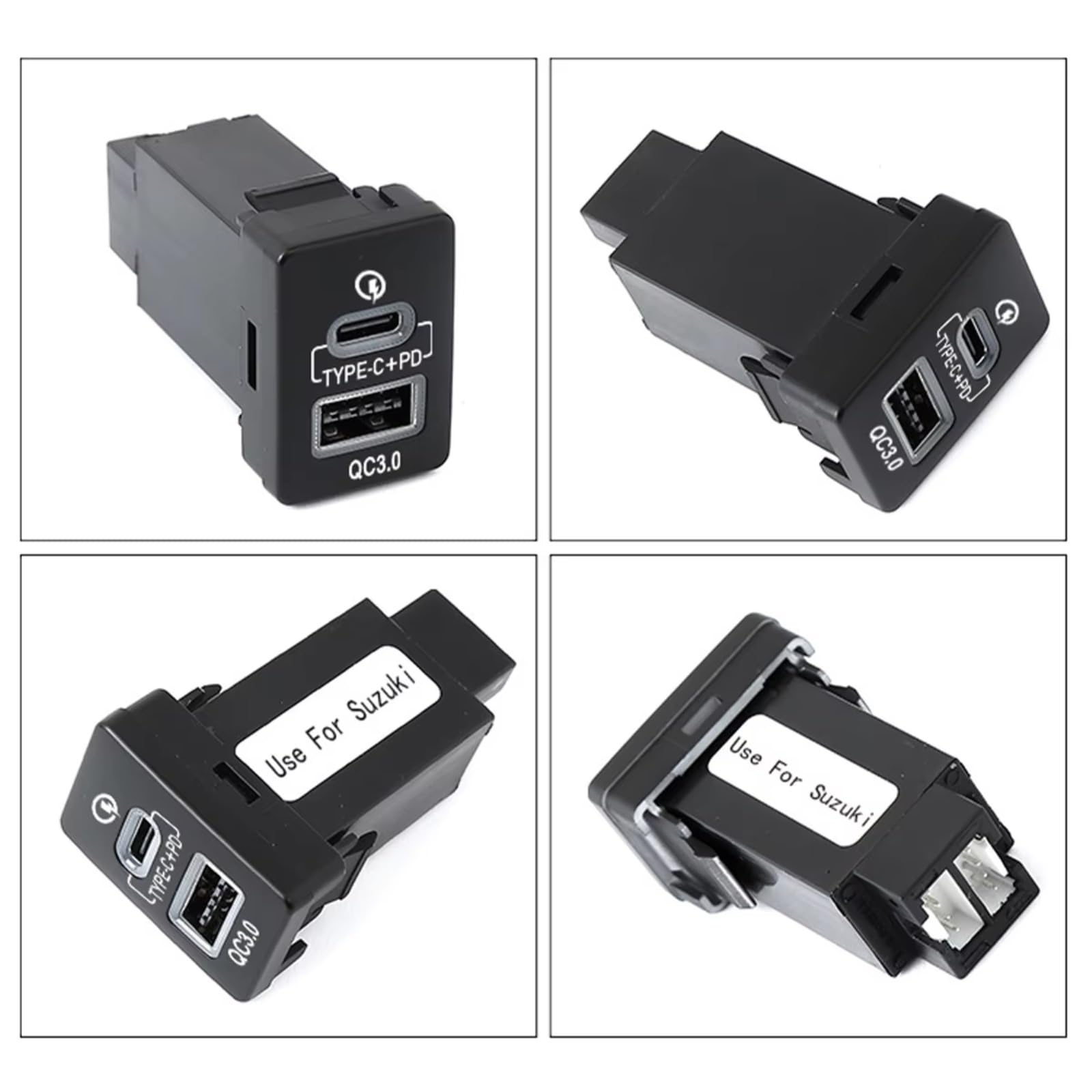 Centro De Puerto USB Compatible Con Suzuki Para Jimny Para Coche Swift Para Enchufe Cargador Interfaz Carga Rápida Salida QC3.0 PD Tipo C Puerto USB AUX Jack