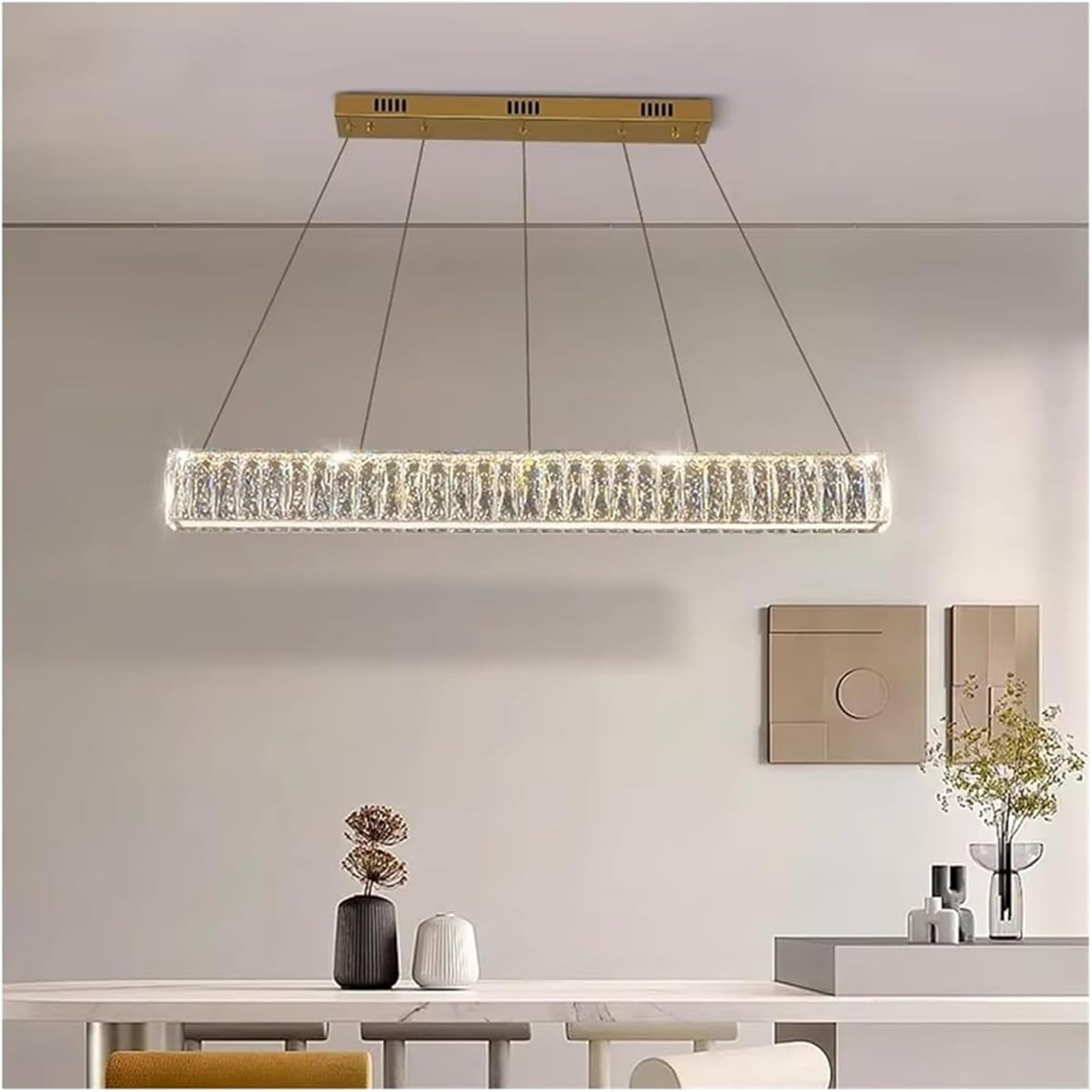 FZQSXAZU Pendant Light Ceiling Shade Lamp Modern Dining Room Hanging Lamps for Indoor Decor Chandeliers(RC Remote dimming Length 120cm)