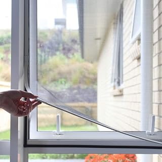 NeatiEase Adjustable DIY Magnetic Window Screen - Fits Up to 55x36 Inches, Easy No-Tool Install, Bug-Free Fresh Air
