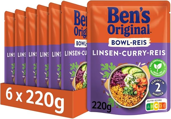 BEN'S ORIGINAL™ Express Bowl-Reis Linsen Curry 6x220g - 1