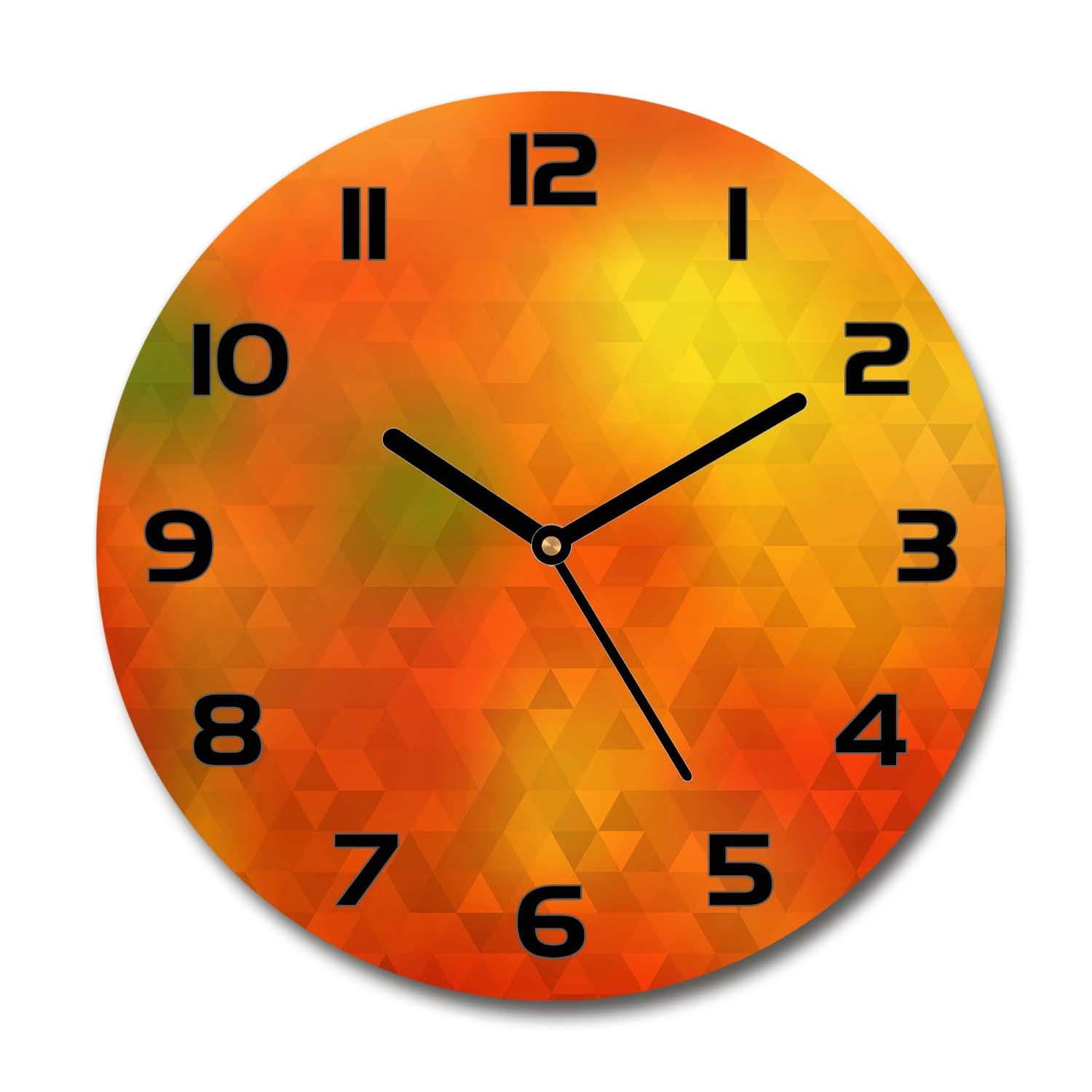 Horloge en verre silencieuse 60x60cm à motif géométrique pour salon