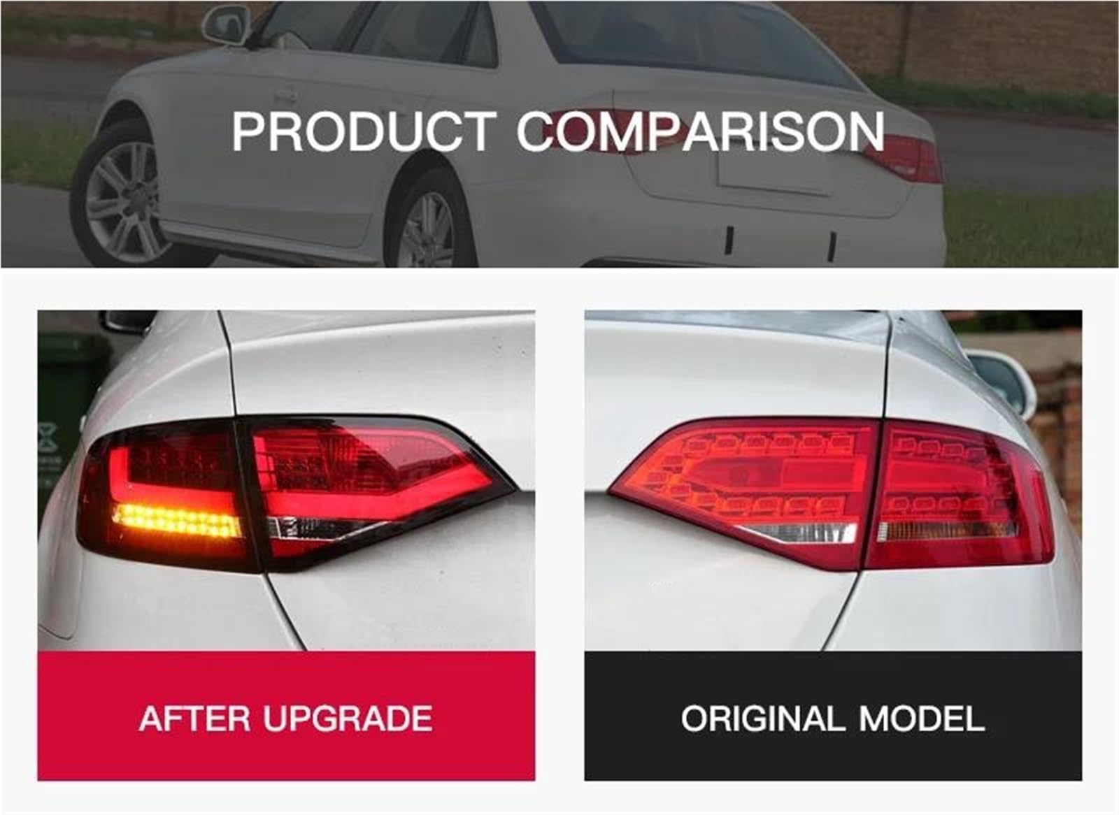 Tylne światło samochodowe Dla AUDI A4L B8 2009-2012 Akcesoria Samochodowe Światła Lampy Tylne Facelift Tylny Sygnał Motoryzacyjny HIOPILKIKG(B)