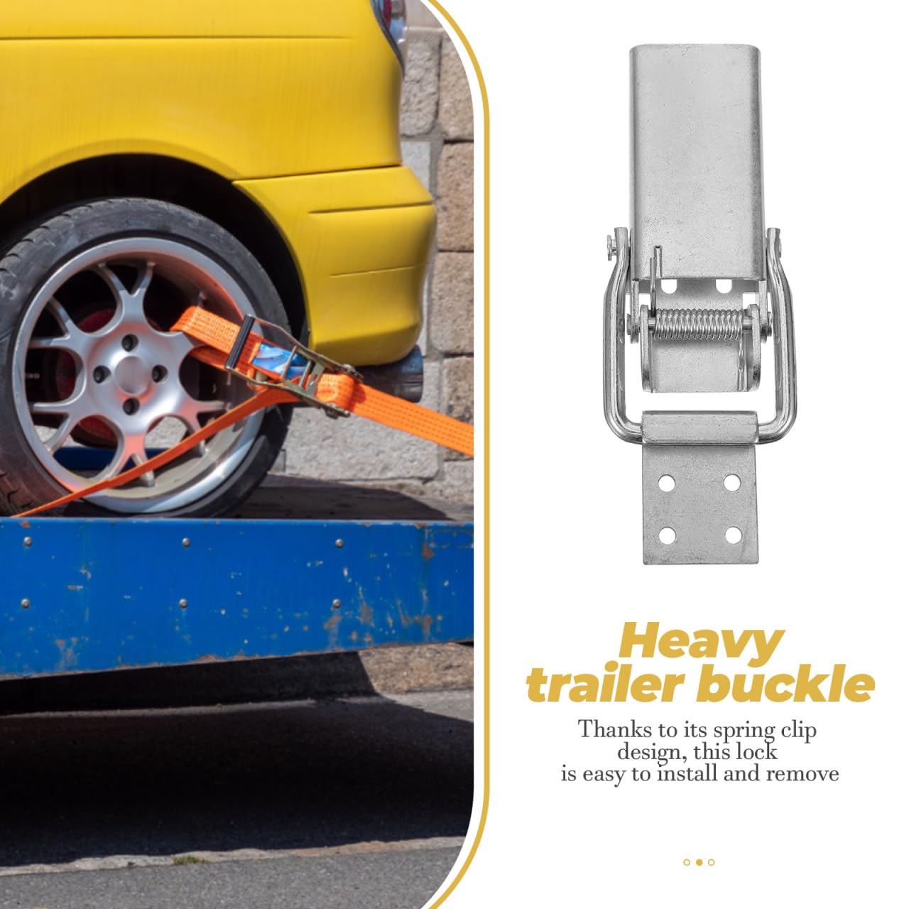 iplusmile Gancio di Bloccaggio per Rimorchio in Acciaio Inossidabile 7,09 x 2,76 x 0,79 Pollici – Sicuro Contro Movimenti Indesiderati Durante Il Trasporto – per Camion, Rimorchi e Container