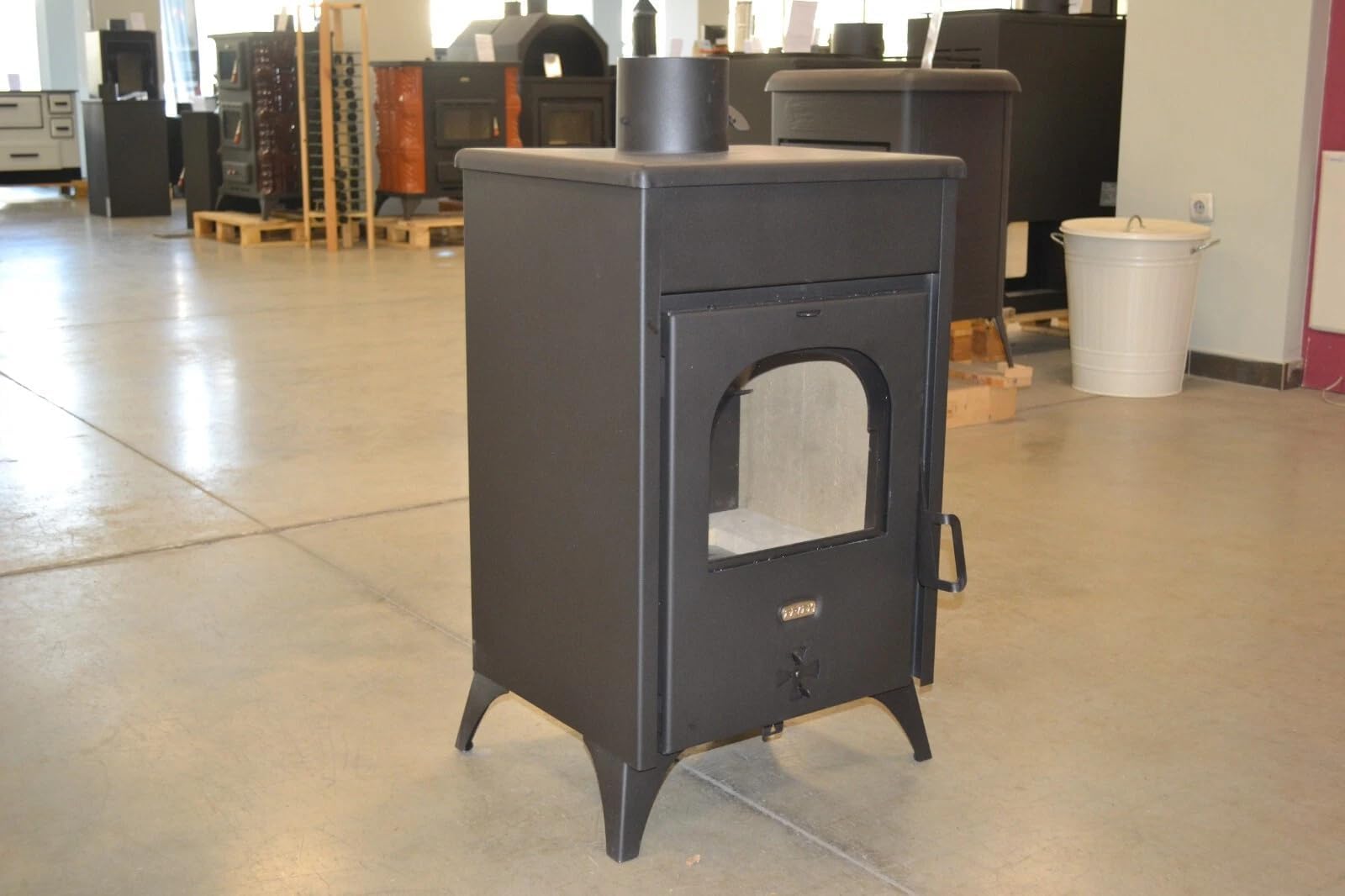 Prity KR D Poêle à bois avec manteau d'eau - Chauffage central - Marquage CE - Corps en acier de 2 mm - Poêle à bois