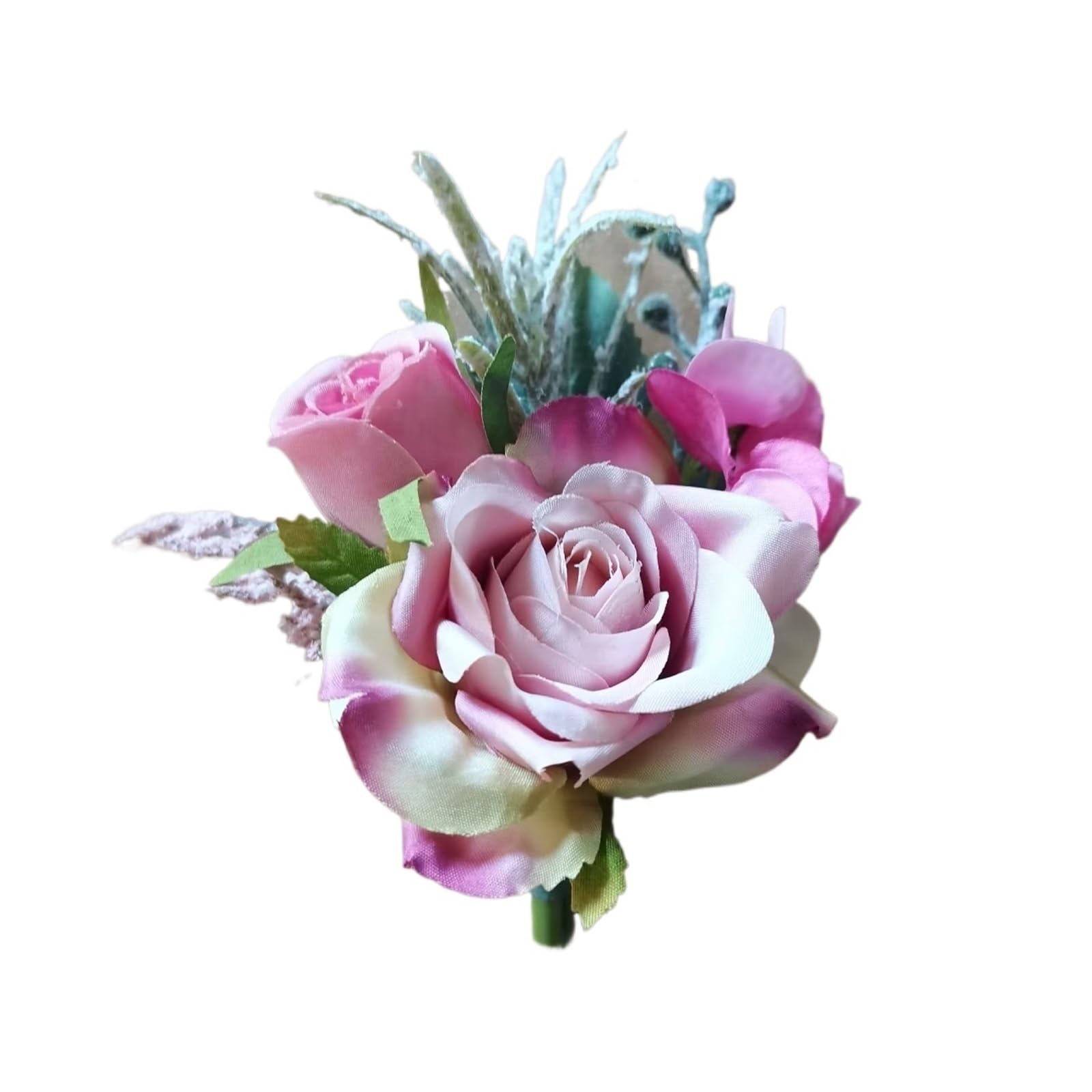 WTAXBH Corsages for Weddings 3pcs Beige Boutonnieres Flowers Silk White Corsage Buttonhole Groomsmen Boutonniere For Men Wedding Accessories(Boutonniere D)