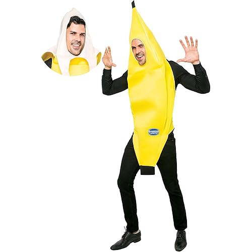 Spooktacular Creations Appealing Banana Costume Adult Deluxe Set for Halloween Dress Up Party and Roleplay Cosplay