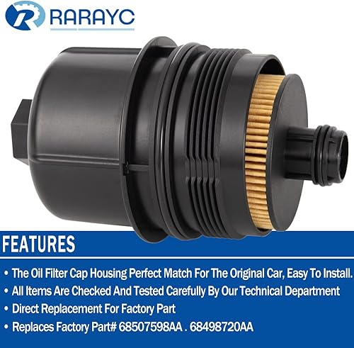 Miniatura 4 de Filtro de aceite de motor Ecodiesel de repuesto para Ram 1500 DT 2020 2021 2022 2023, Wrangler JL | Gladiator 2021 | Reemplaza # 68507598AA