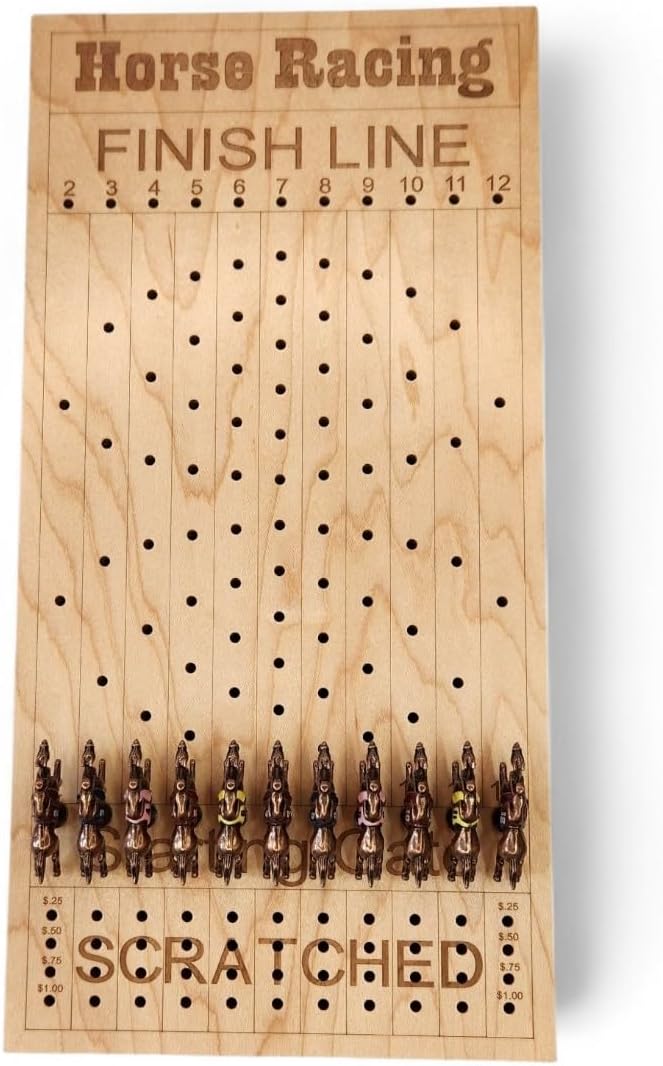 Horse Racing Board Game Personalize Gift Wood pegs and dice