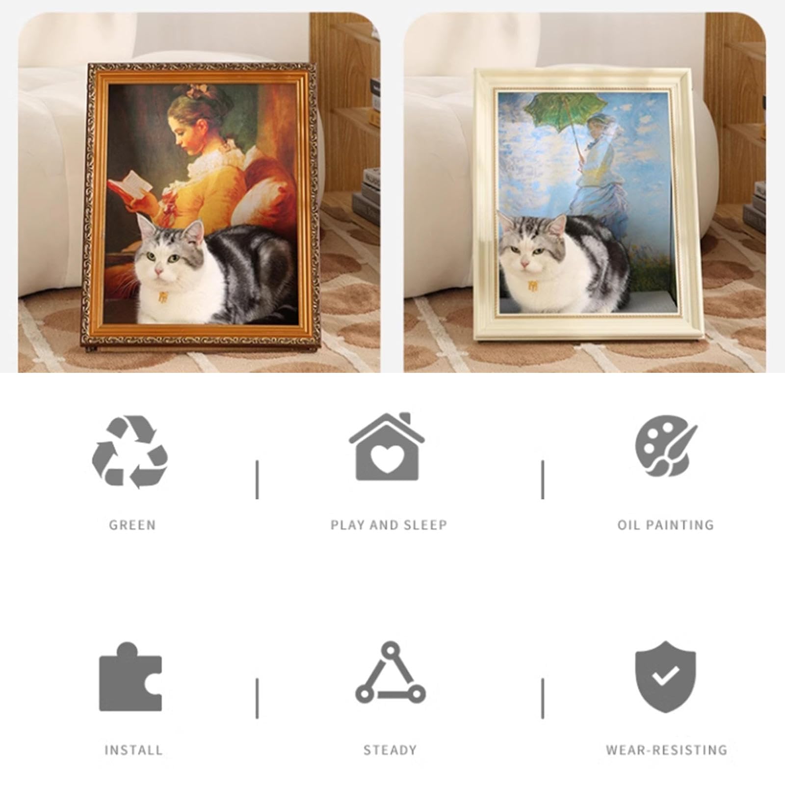 Amazon.co.jp: 油絵猫の巣、3D垂直猫スクラッチボード、環境に優しい 