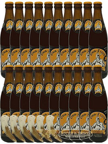 Odin Trunk Honigbier 20 x 0,5 Liter Deutschland + 6 Met Trinkhörner 0,2 Liter