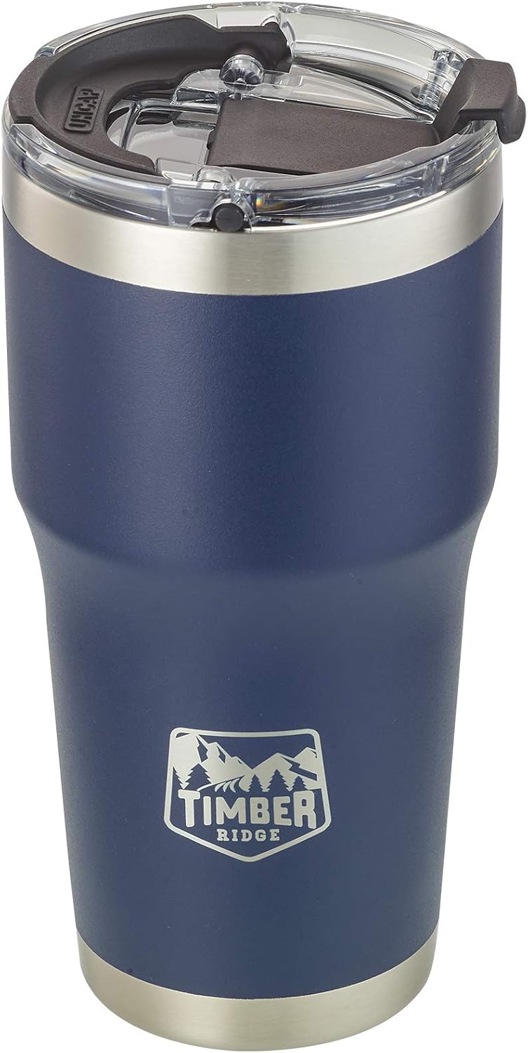TIMBER RIDGE 20 oz Insulated Tumblers, Stainless Steel Coffee Cup with Easy-Open Lid, Dishwasher Safe,Double Wall Vacuum