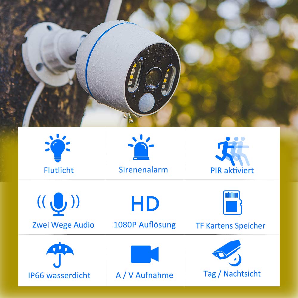 Kit de caméra de Surveillance extérieure Wi-FI, 4 x 1080p, 2 to, 8