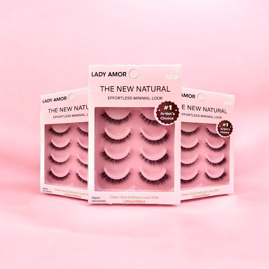 Lady Amor 4-in-1 Clear Band Natural Eyelash Set | Ultra Lightweight, Invisible Band, Soft & Flexible | Effortless Minimal Look | Everyday & MUA Approved (4)-image-26