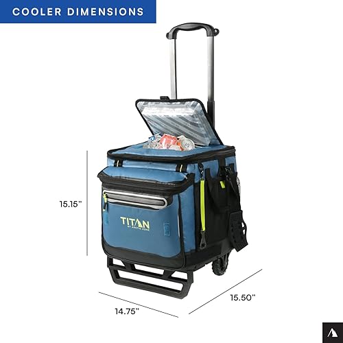 Miniatura 8 de Titan Deep Freeze 60 (50+10) Can Wheeled Cooler - Collapsible Rolling Cooler with Wheels and All-Terrain Cart