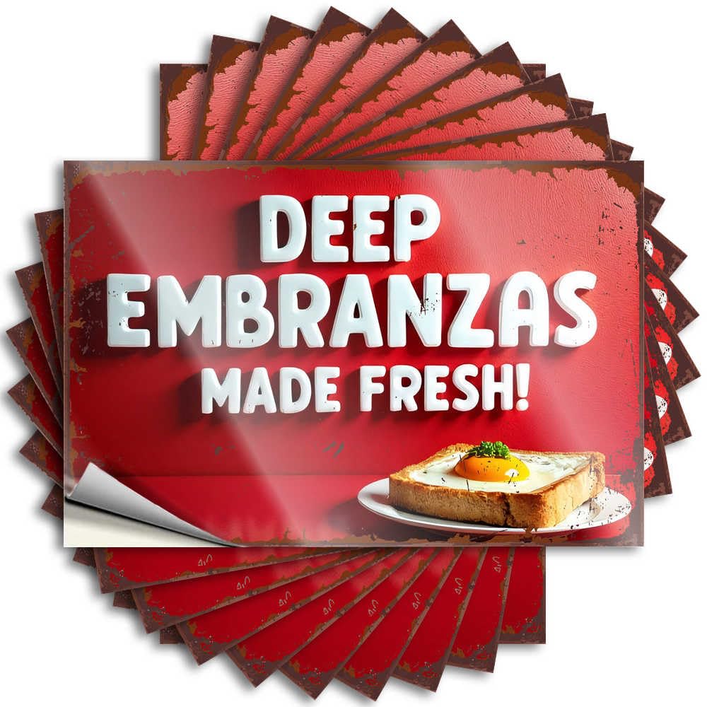 Bedroom Stuff Metal Decals - Deep Embranzas: Freshly Served Delights On Every Plate! Removable Decal Garage Easy Peel for Travel(12X18CM)