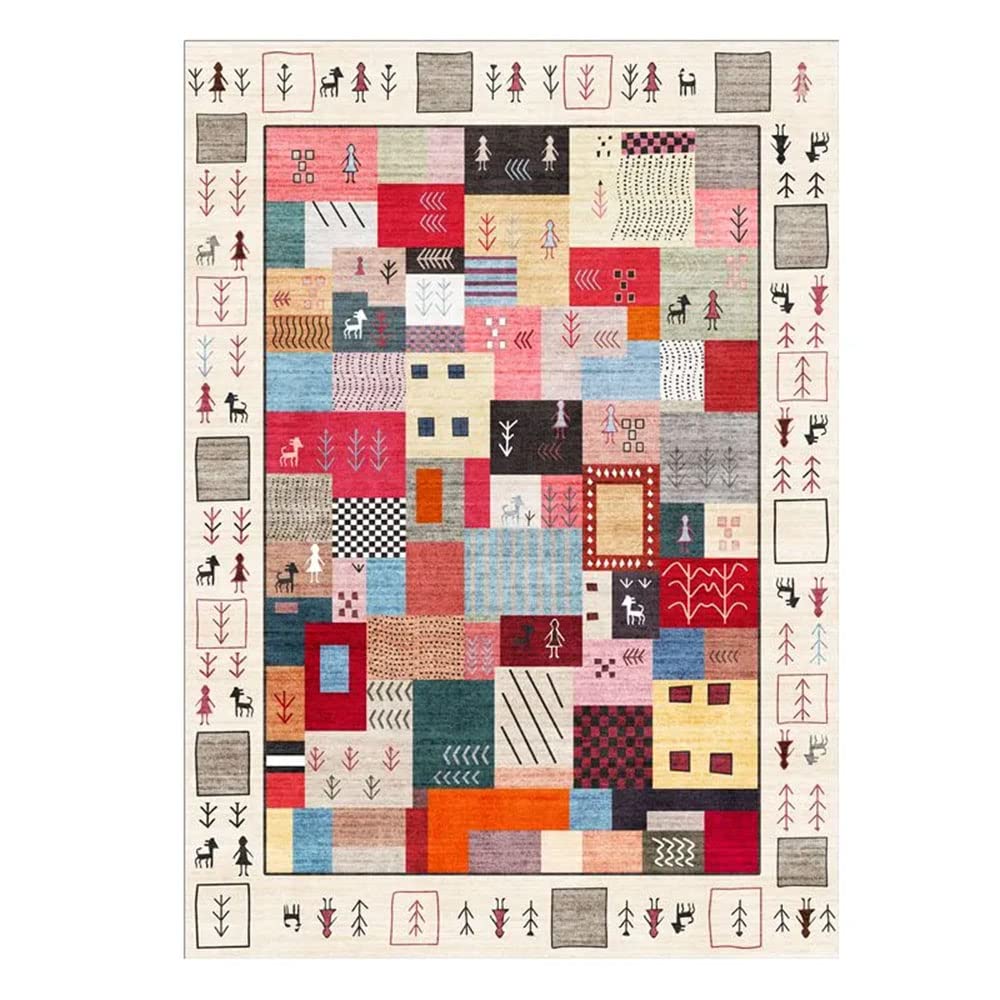 Tapis persan vintage 70x122 cm lavable et antidérapant