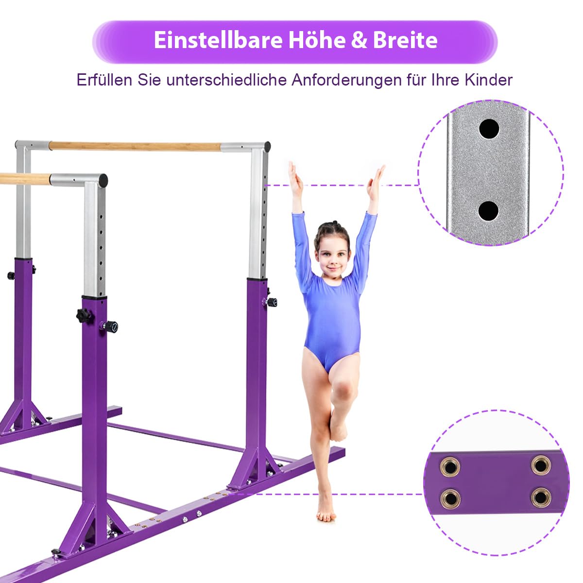 COSTWAY Drążek gimnastyczny z regulacją wysokości i szerokością, obciążenie do 100 kg, drążek gimnastyczny do domu i studia fitness