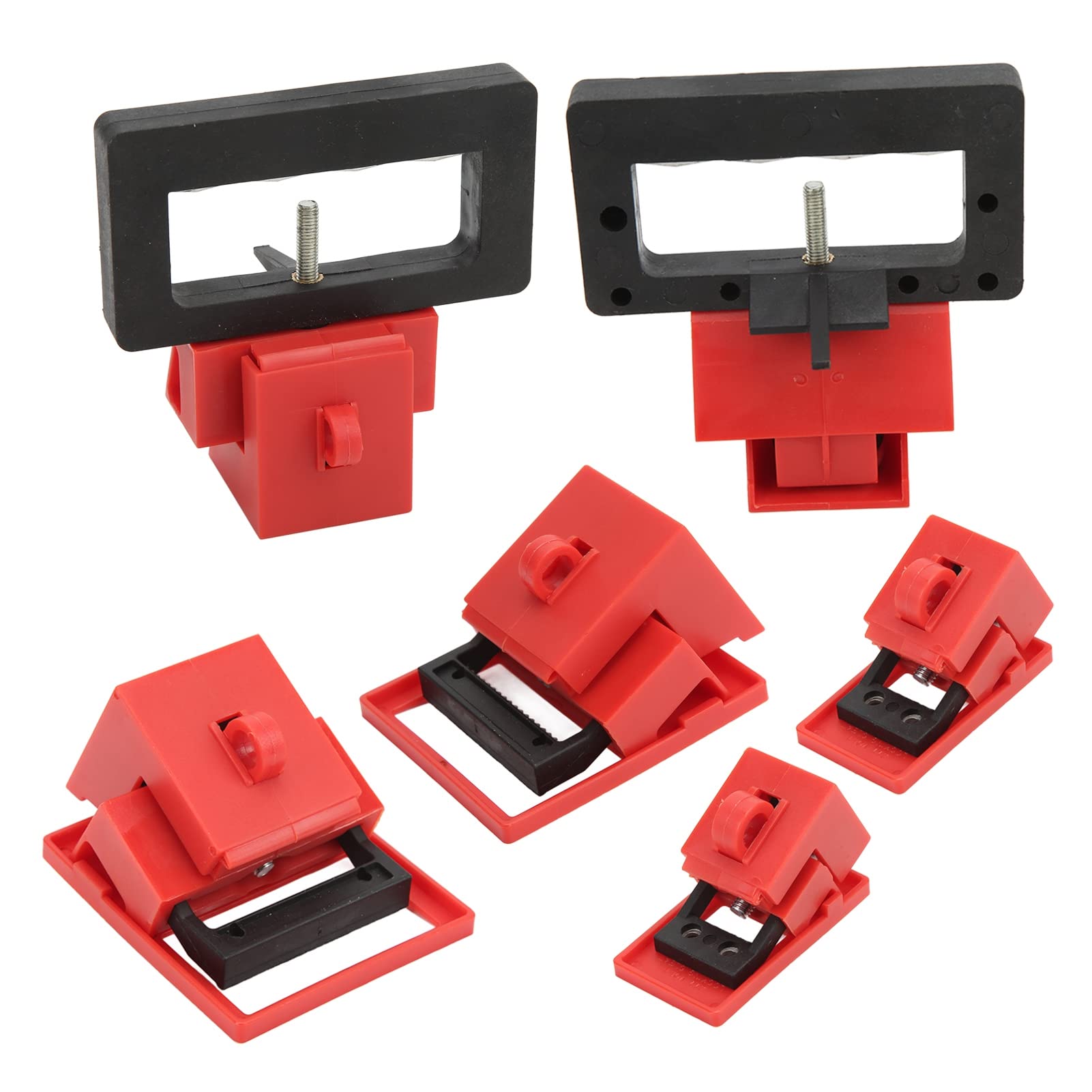 Circuit Breaker Clamp on Lock, PA Nylon Anti Fading 6PCS Circuit Breaker Tagout for Industry Automobile