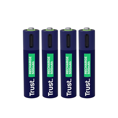 Trust Pile Ricaricabili AAA Porta USB-C Integrata, Batterie AAA, 4 Pezzi