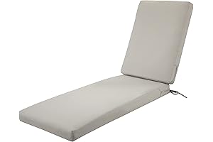 Mushroom Ravenna Water-Resistant Chaise Lounge Cushion