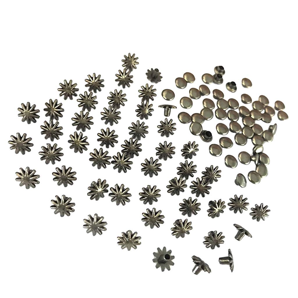 AMLESO 30 Pieces Flower Rivets Decorative Rivets Snap Fasteners for Leather DIY