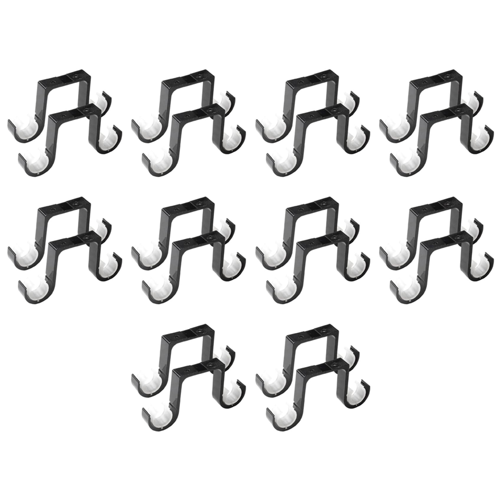 Hndhbfgrt Black 20Pcs Double Curtain Rod Brackets Ceiling Mount Supports Aluminum Alloy